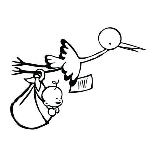 Stempel aladine storch baby - storch,